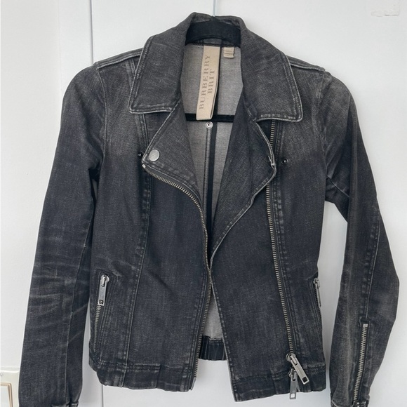 Burberry Brit Grey Denim Biker Jacket - Picture 2 of 8